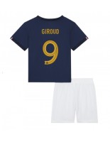 Ranska Olivier Giroud #9 Kotipaita Lasten MM-kisat 2022 Lyhythihainen (+ shortsit)